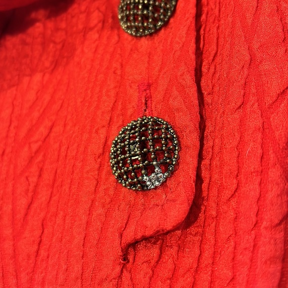 Azul by Liancarlo Silk Size 12 Vintage Dress red almost orange - Picture 8 of 9